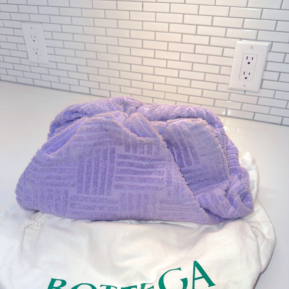 Bottega Veneta The Pouch Jacquard Terry Cloth Clutch in Wisteria